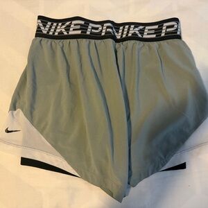 Nike Pro Dri Fit Gray Running Shorts with Black bike shorts
